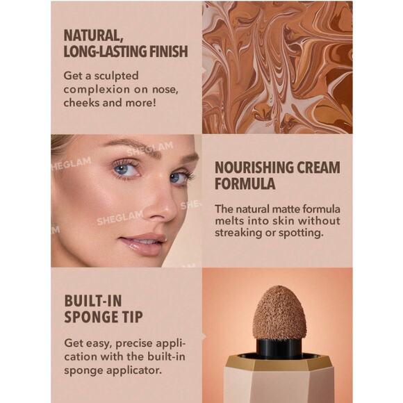 SHEGLAM Sun Sculpt Liquid Contour – Terracotta | Medium Neutral Brown | Matte - Picture 3 of 13